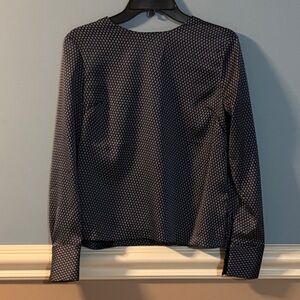 Banana Republic Navy and White Long Sleeve Blouse size XS